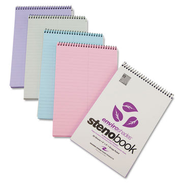 Roaring Spring® Enviroshades Steno Notepad, Gregg Rule, White Cover, 80 Blue 6 X 9 Sheets, 4-pack freeshipping - TVN Wholesale